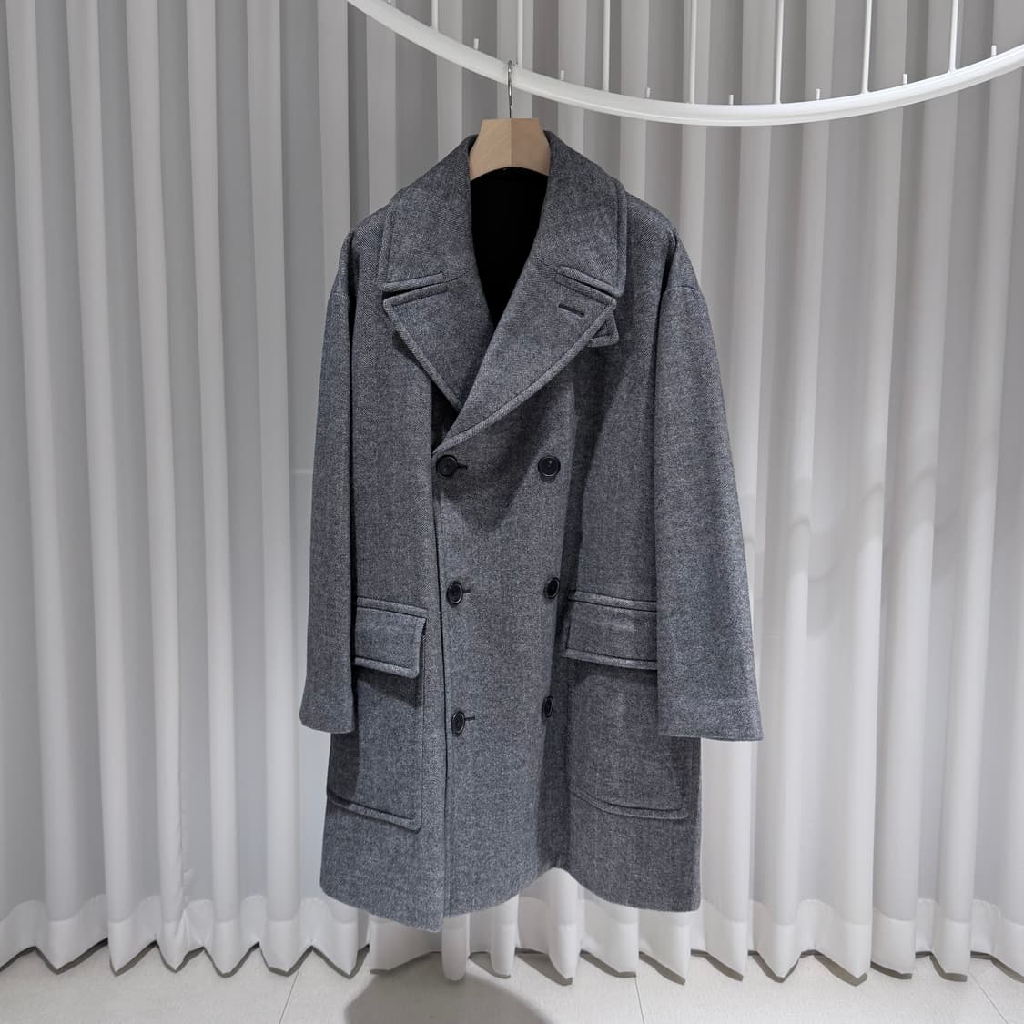 (A+/52) / 에르메스 그레이 더블 코트 상품이미지1