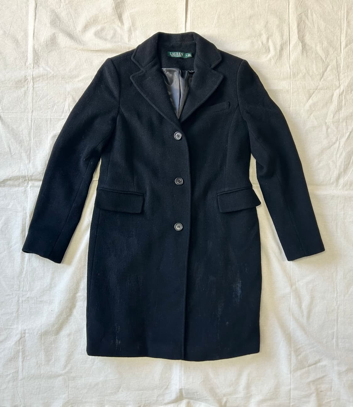 블랙 싱글 울 코트  상품이미지1