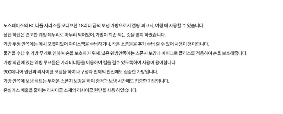 노스페이스 보냉가방 새상품 상품이미지6