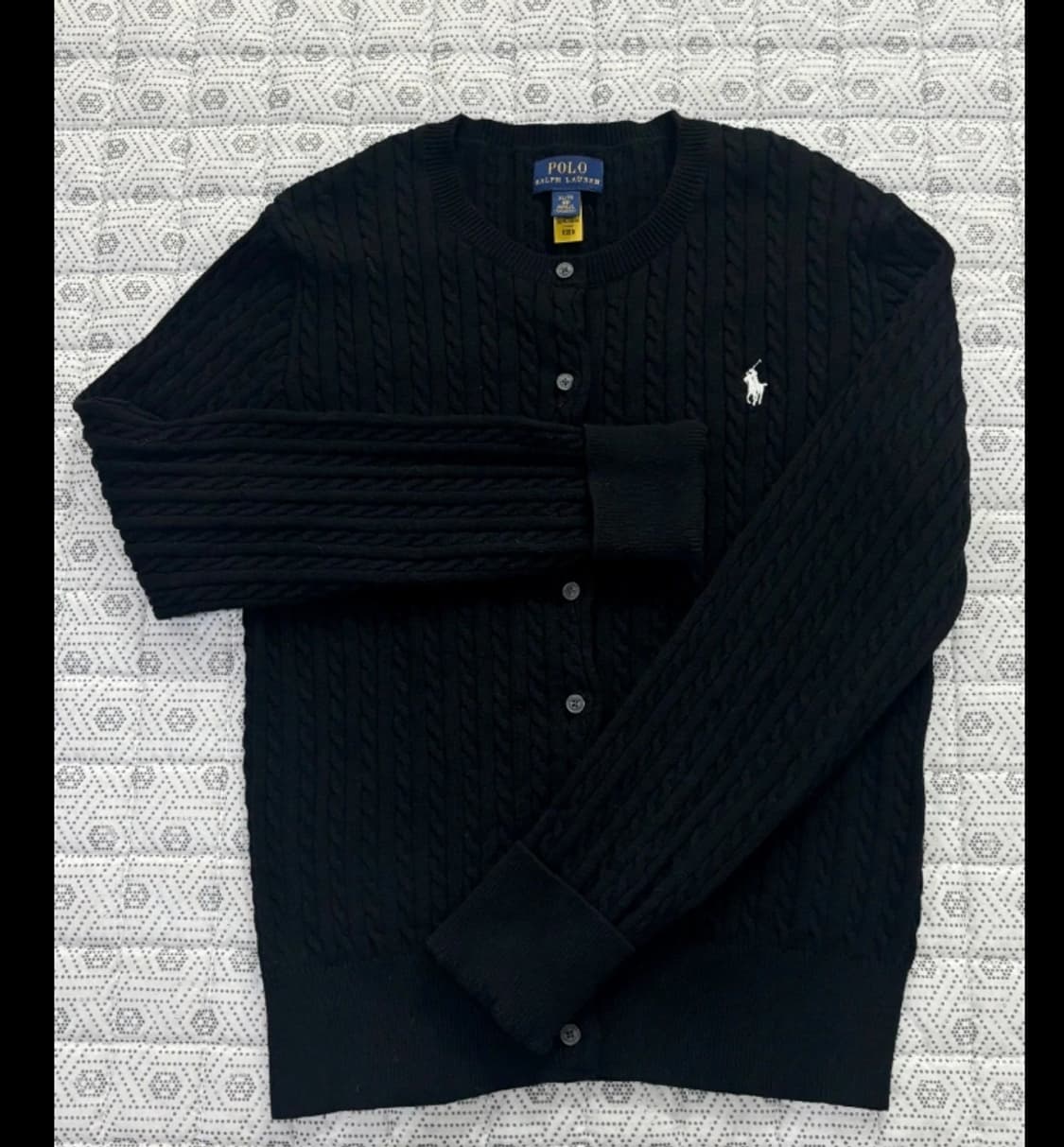 폴로 케이블 가디건 블랙 ~66 신형 상품이미지3