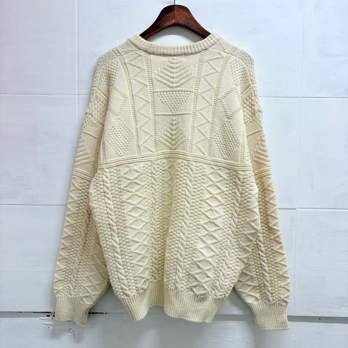 ixiz 아이보리 꽈배기 울 에스닉 니트 (JPN) 상품이미지5