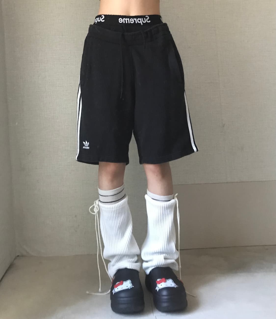 아디다스 블랙 삼선 하프팬츠 상품이미지2