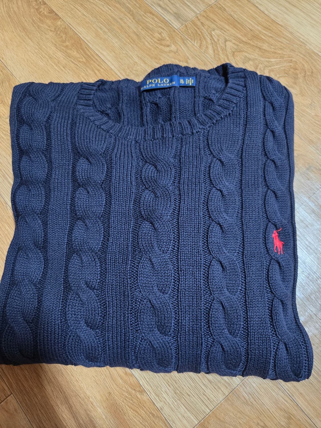 폴로 랄프로렌 남성 네이비 케이블 니트(XL사이즈) 상품이미지4