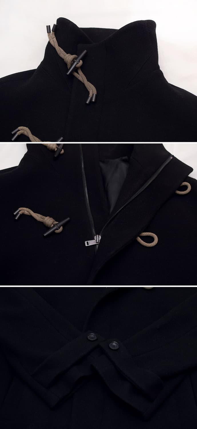 시스템 옴므 울캐시미어 집업 하이넥 더플 오버 코트 (100-105) 상품이미지9