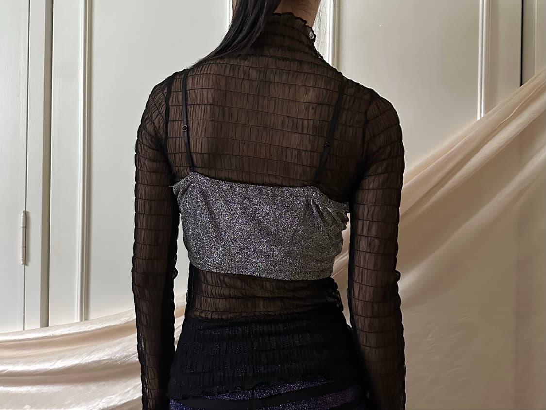 silver corset sleveless top  상품이미지4