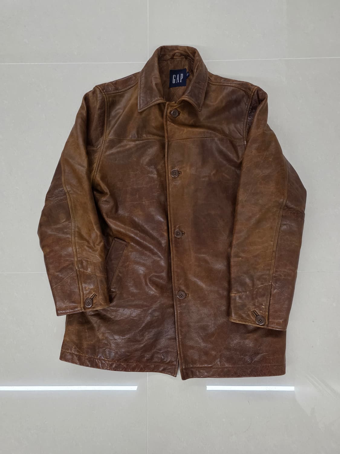 올드 갭 레더 카코트 브라운 M 상품이미지1