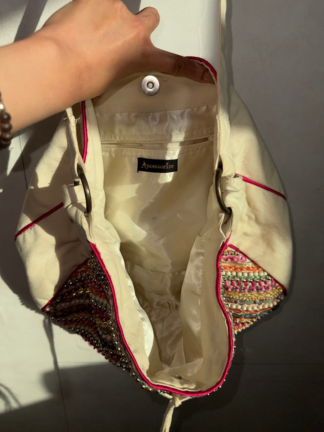 Pink ethnic beads designed cross bag 상품이미지5