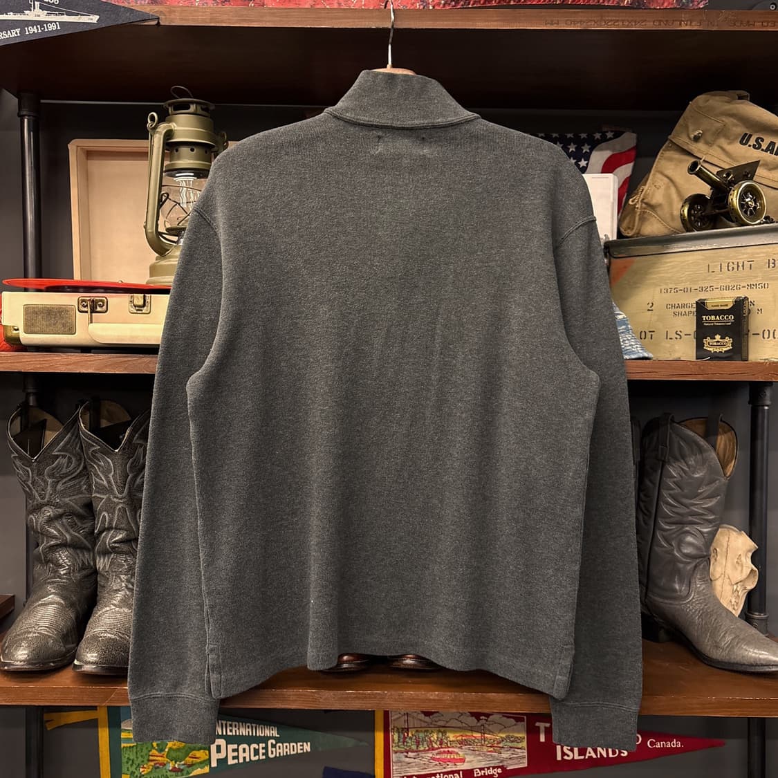 90s 폴로 랄프로렌 피마코튼 니트 하프집업 차콜 N925 상품이미지2