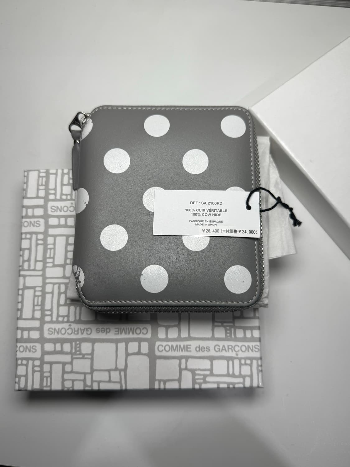 꼼데가르송 폴카닷 패턴 소가죽 지갑 풀 구성 상품이미지5