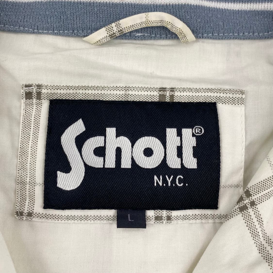 90s 쇼트 스몰 로고 체크 코튼 블루종 (100) 상품이미지7