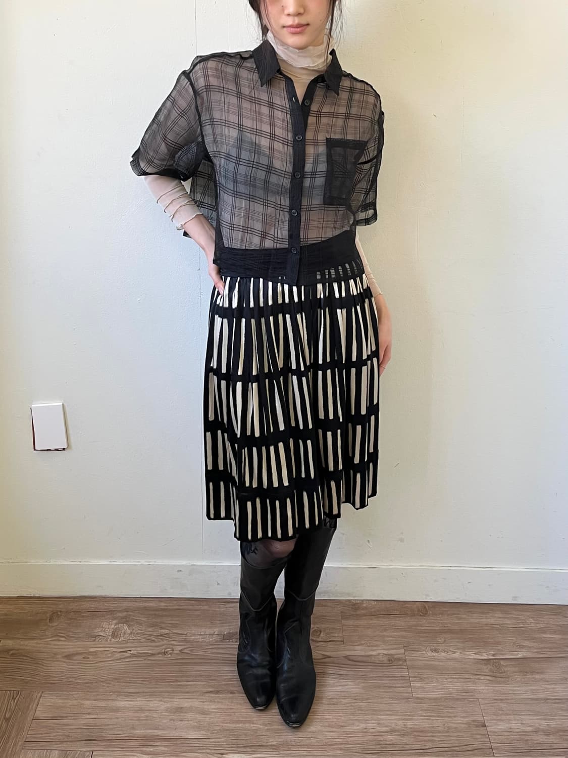 forksy 시스루 크롭 셔츠 상품이미지8