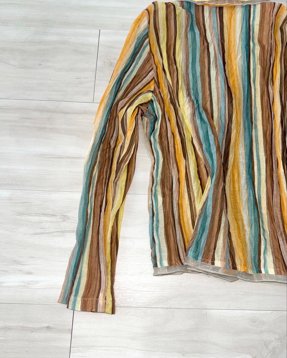 Earthy Tone Sheer Stripe Jacket 상품이미지10
