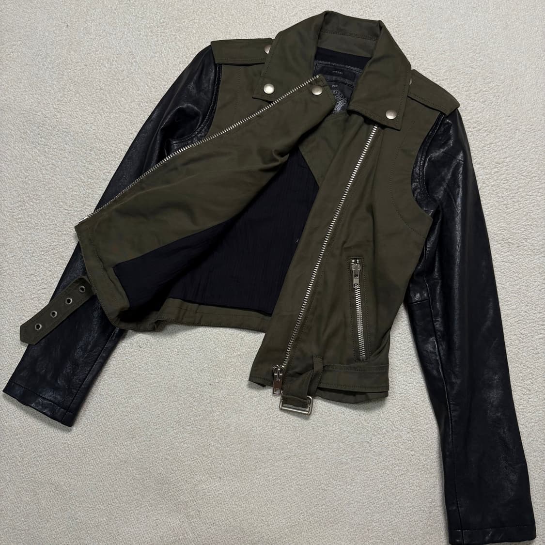 Diesel 디젤 바이커 램스킨 크롭 레더 자켓 상품이미지2