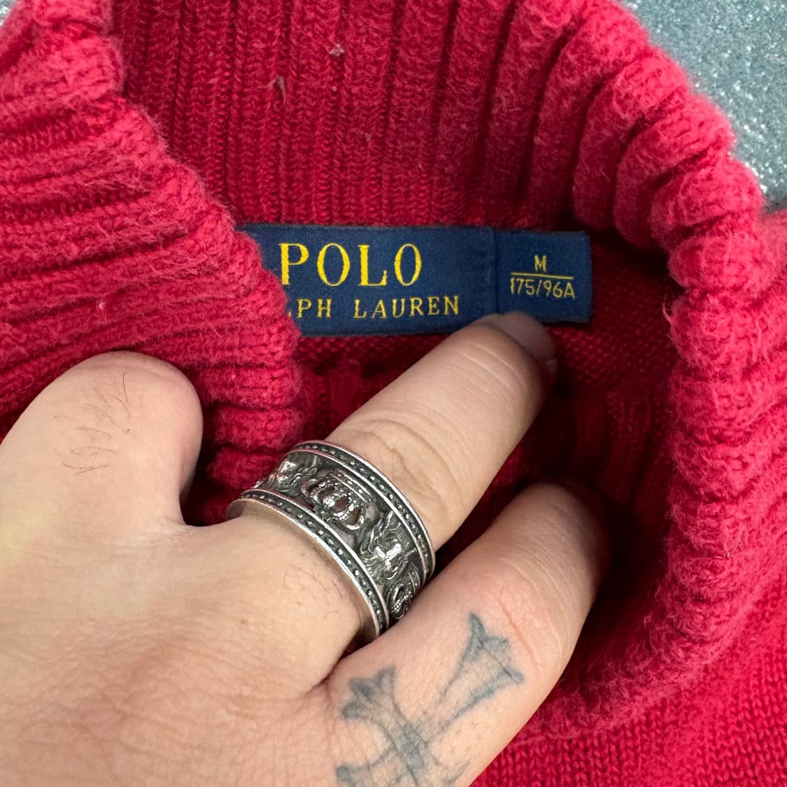 (95)폴로 랄프로렌 레드 하프집업 니트 상품이미지4