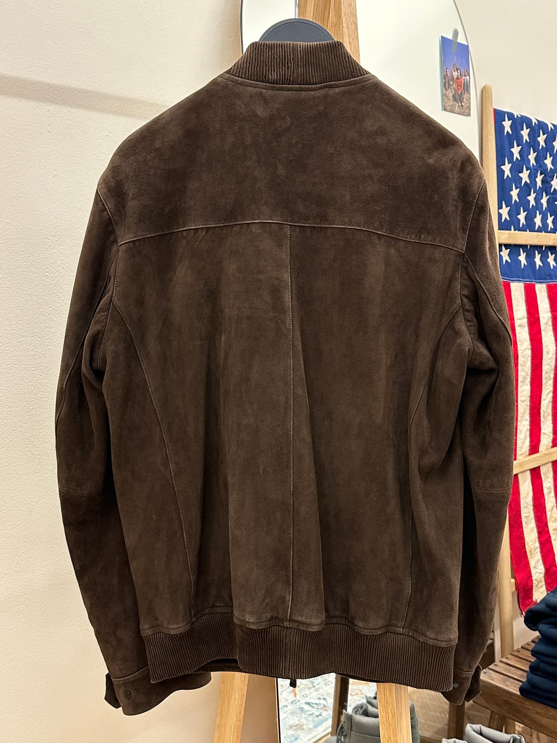 [새제품] 마시모두띠 고트스킨 스웨이드 가죽자켓 블루종 브라운 L 상품이미지2