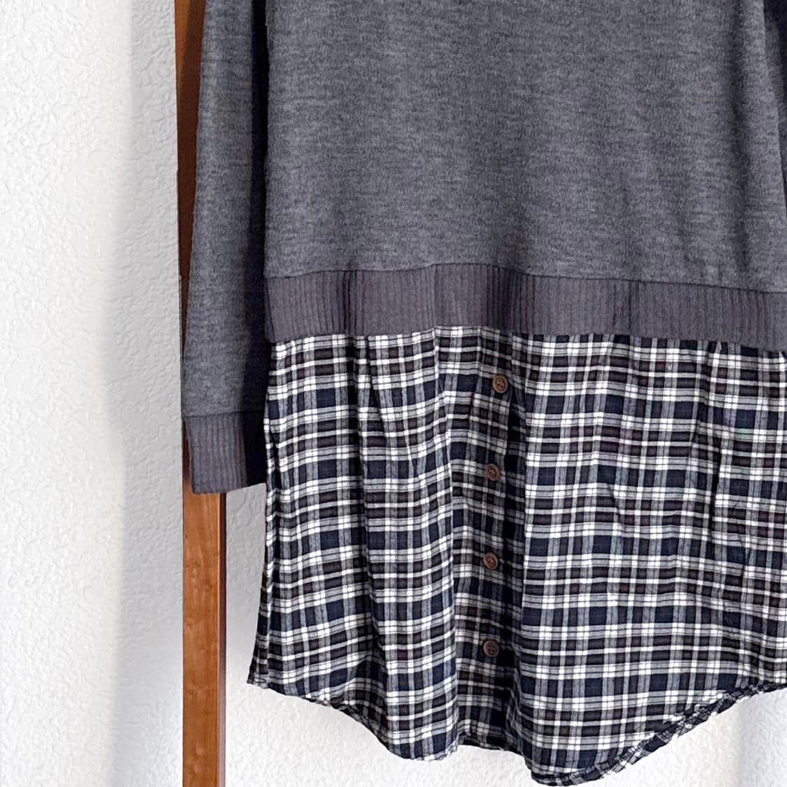 모리 레이어드 체크 니트 상품이미지3