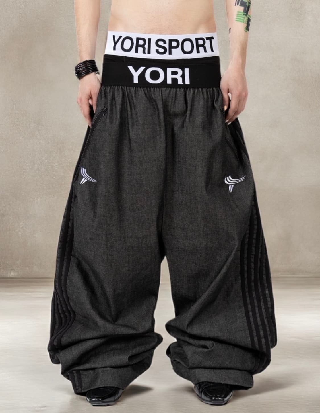 YORISPORTS ELASTIC 5-STRIPE DENIM PANTS 상품이미지1