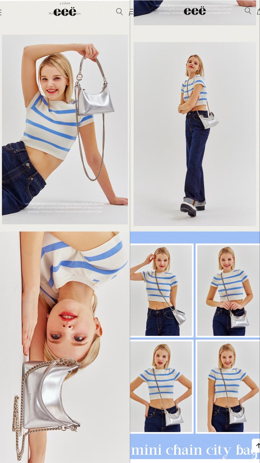 eee) 미니 체인 시티 백 실버(새상품) 상품이미지2