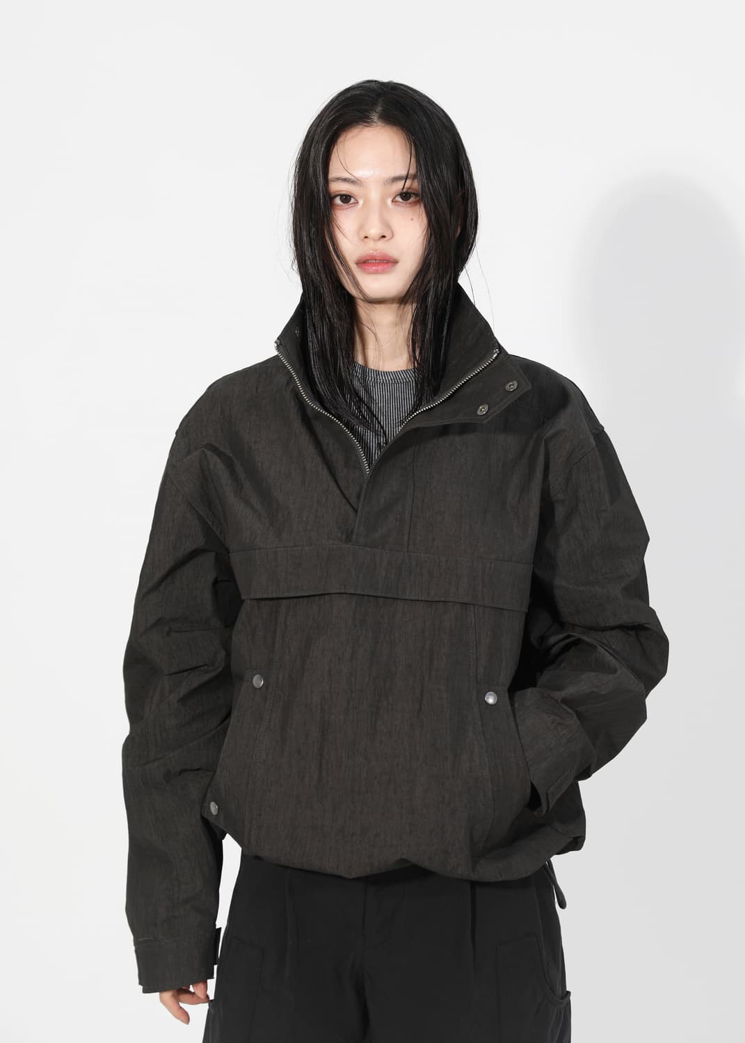 kyod 쿄드 하프 집업 아노락 차콜 상품이미지1