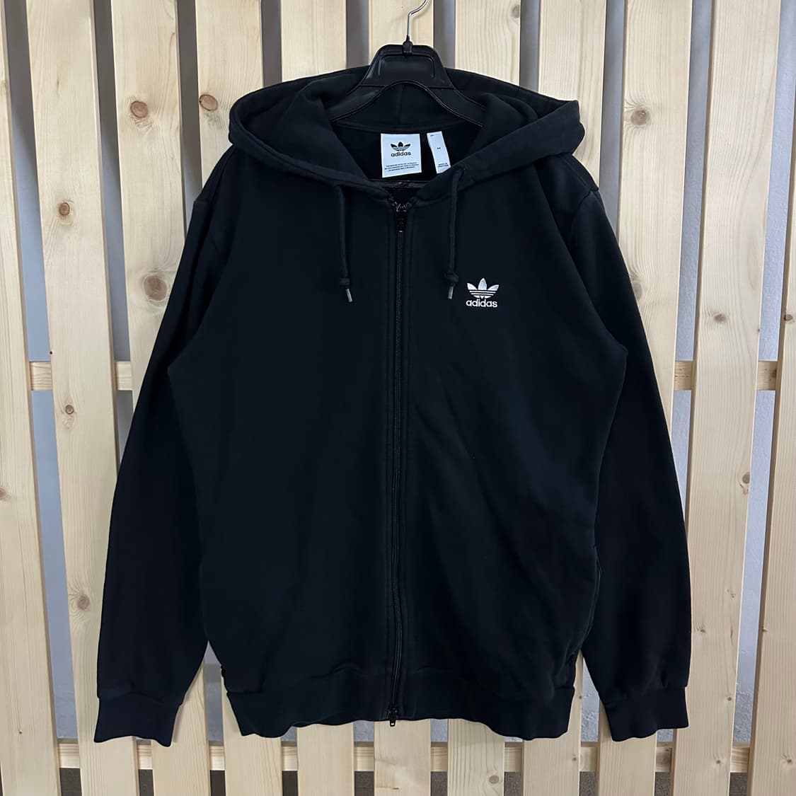 (M) 아디다스 블랙 빅로고 후드집업 상품이미지1