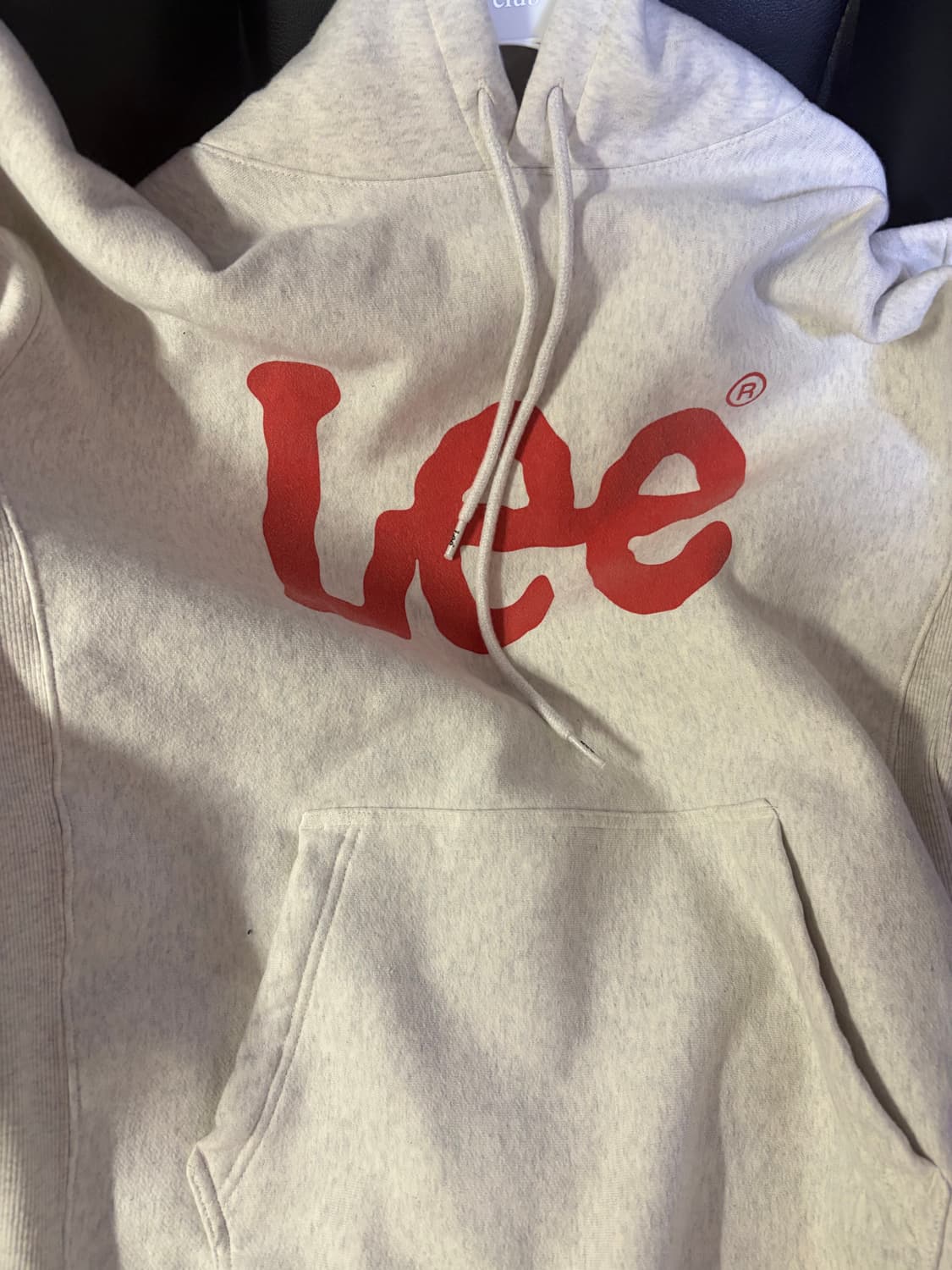 Lee 빅 트위치 로고 후드티 오트밀 상품이미지1