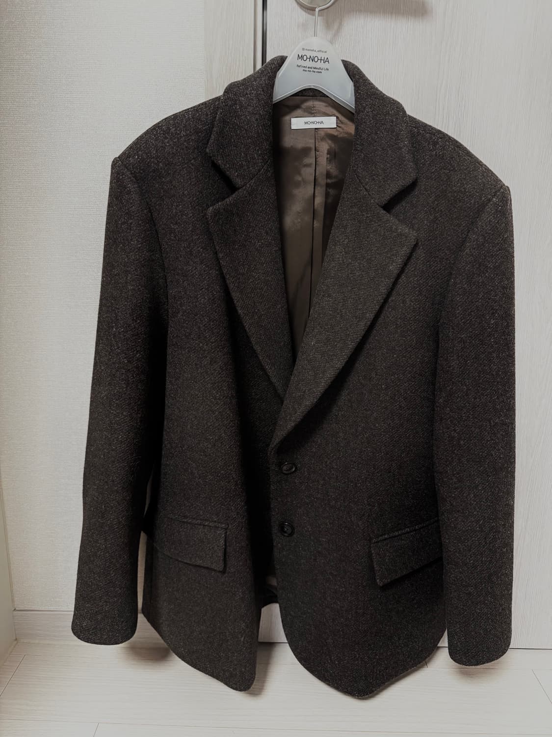 모노하 클래식 울 투 버튼 자켓 상품이미지4