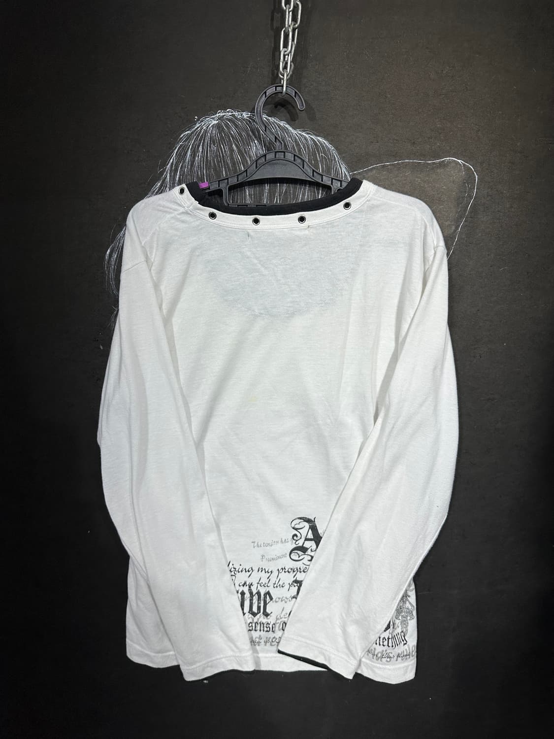 Jpn 일본 빈티지 고딕 펑크 해골 프린팅 롱슬리브 L 상품이미지7