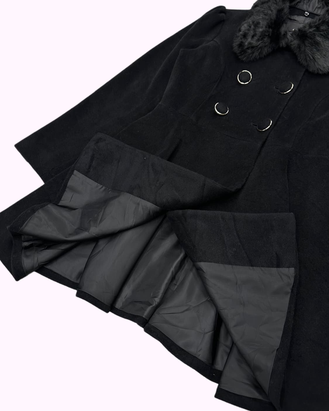 CECIL MCBEE black fur collar coat 상품이미지5