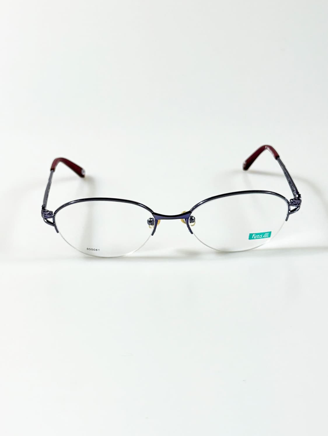 90s FUTIS 바이올렛 오벌 메탈 반무테 빈티지 안경 상품이미지3