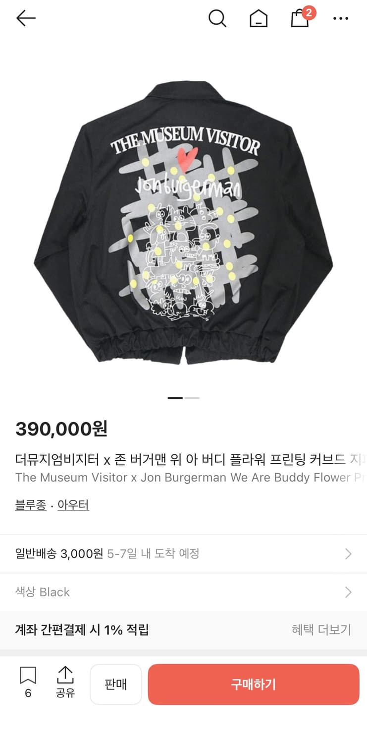 더 뮤지엄 비지터 x 존 버거맨 프린팅 커브드 지퍼 블루종 상품이미지1