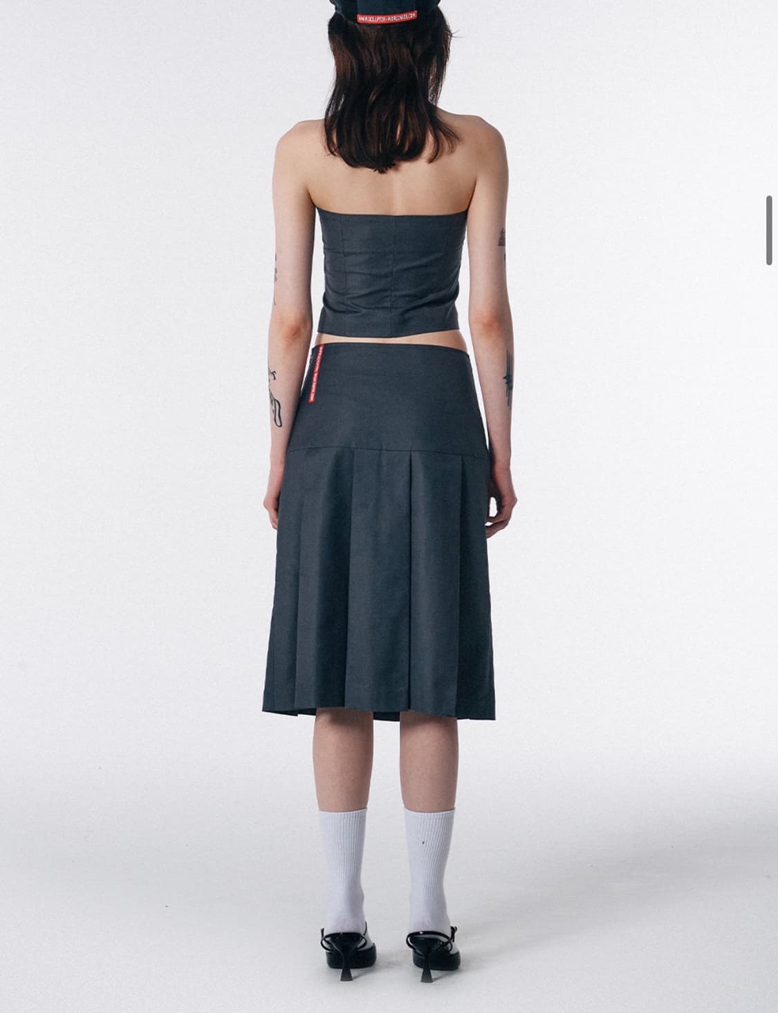 스컬프터 Tidy Pleats Midi Skirt Gray 상품이미지3