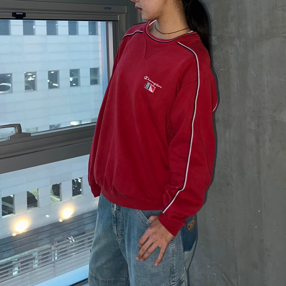 90’s champion usa flag sweatshirt 상품이미지3