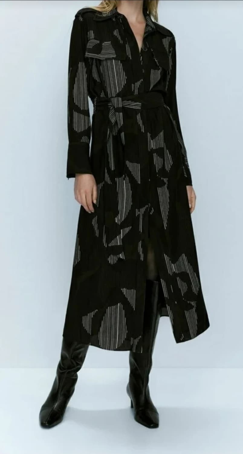 택도 안 뗀 마시모두띠 셔츠 롱 원피스 블랙 36 새제품 상품이미지1