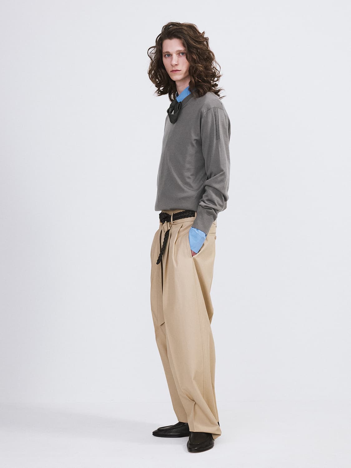 렉토 26SS 실크 캐시미어 니트 탑 미드나잇 그레이 상품이미지3