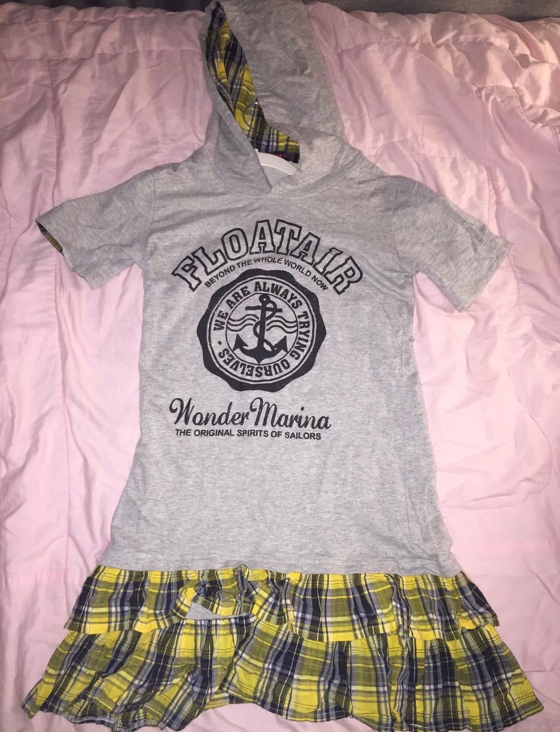 vintage 체크 레이어드 원피스 상품이미지1