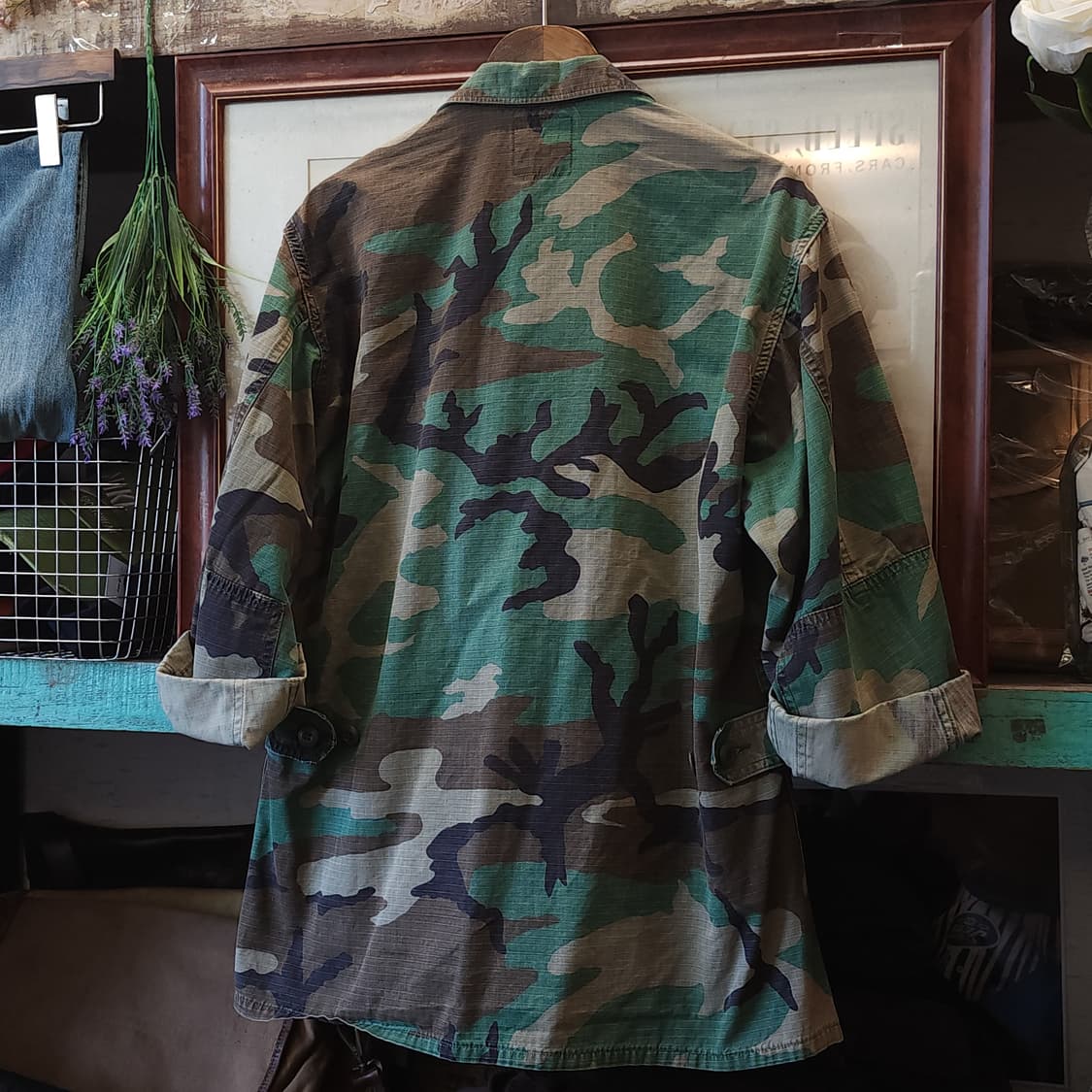 90s 미군 BDU 카모셔츠 우드랜드 커팅 디테일 미디움 레귤러 상품이미지4