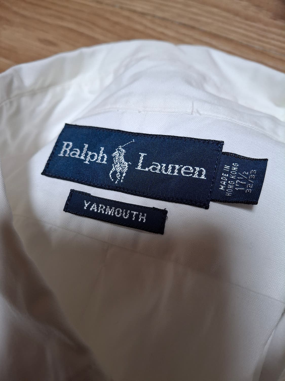 90s 랄프로렌 화이트 옥스포드 셔츠 야머스 핏 17/5 상품이미지4