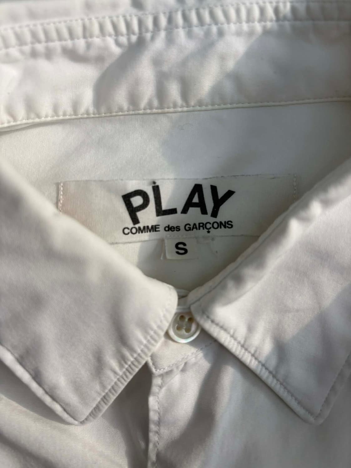 꼼데가르송 하트와펜 화이트 걸즈 셔츠(S) 상품이미지5