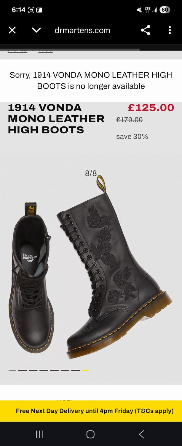 닥터마틴 블랙로즈 부츠 상품이미지4