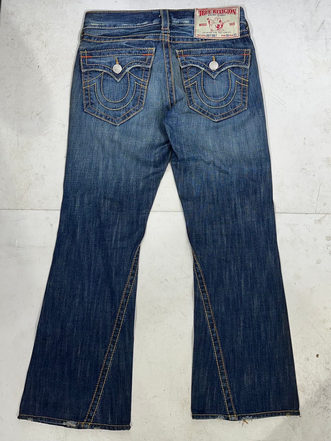 트루 릴리전 진청 부츠컷 플레어진 와이드 데님 팬츠 상품이미지5