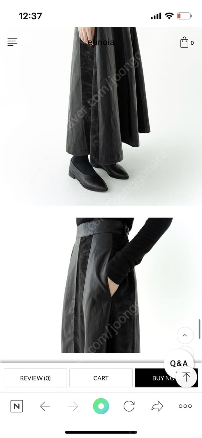 유노이아 레더 라인 스커트 상품이미지6