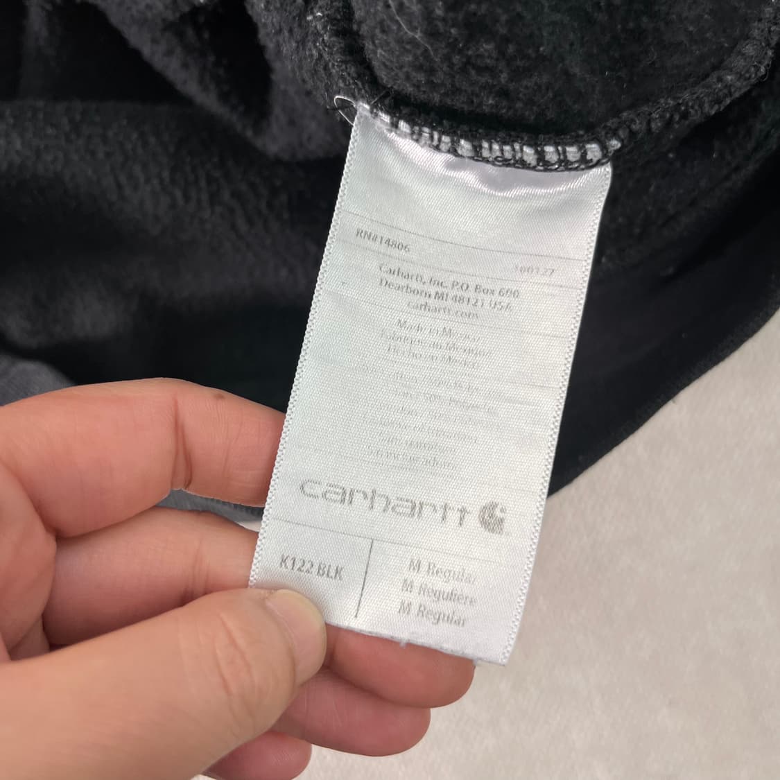 100 칼하트 블랙 후드집업 상품이미지4