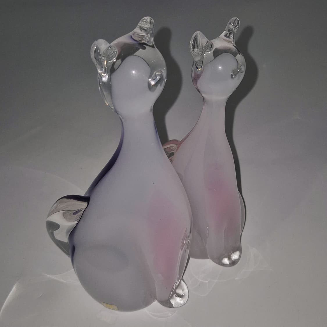 80s 핸드블로운 컬러 마블 고양이 세트 상품이미지8