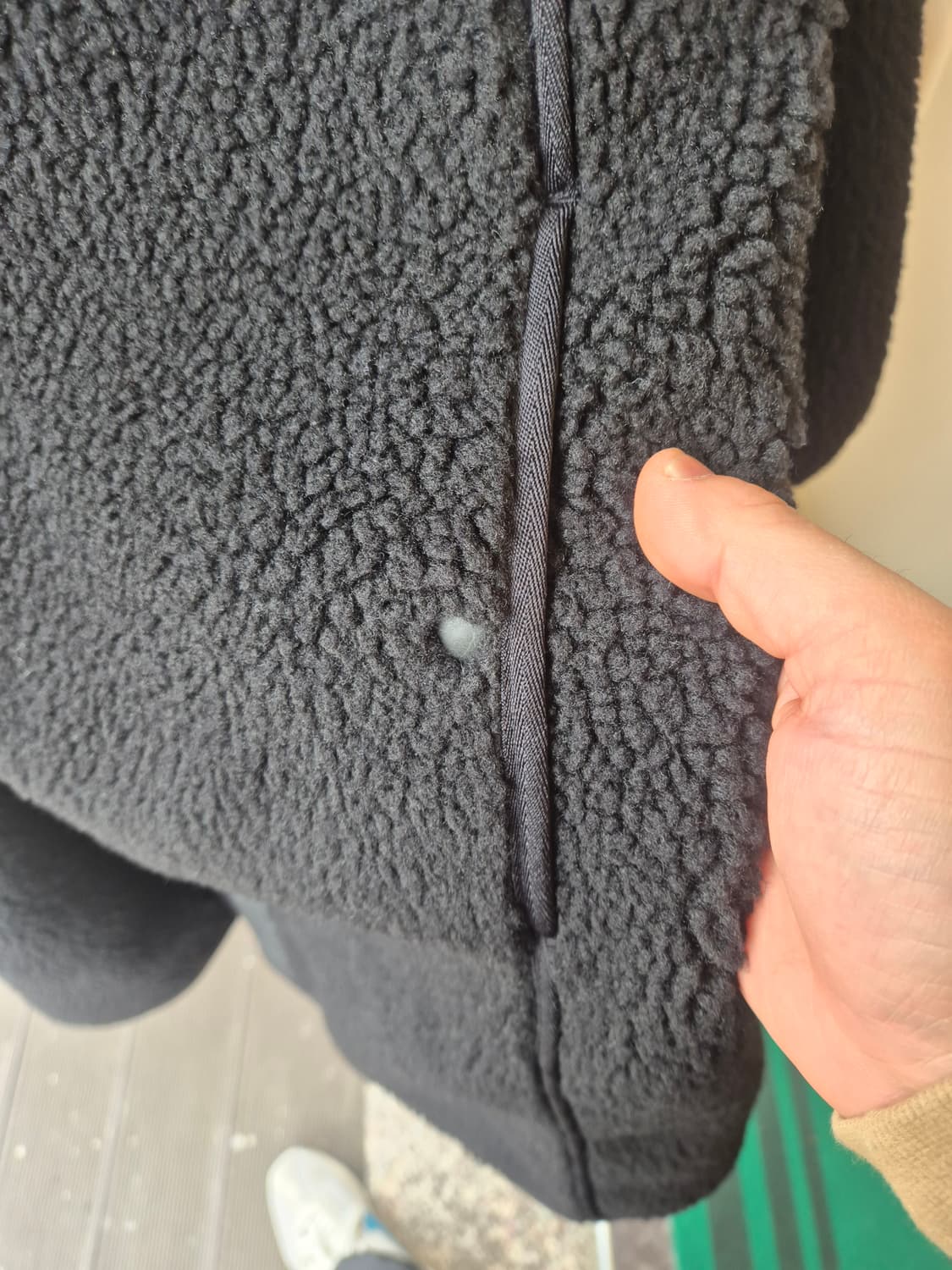 TNGT 블랙 롱 플리스 코트 105사이즈 상품이미지3