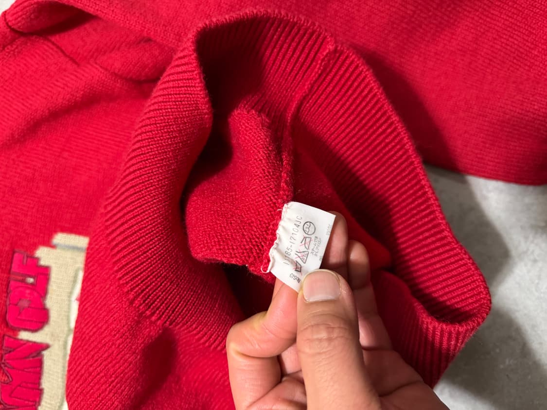 90s  제펜 빈티지 핸드매이드 자수  헤비 울 니트  55size   상품이미지6