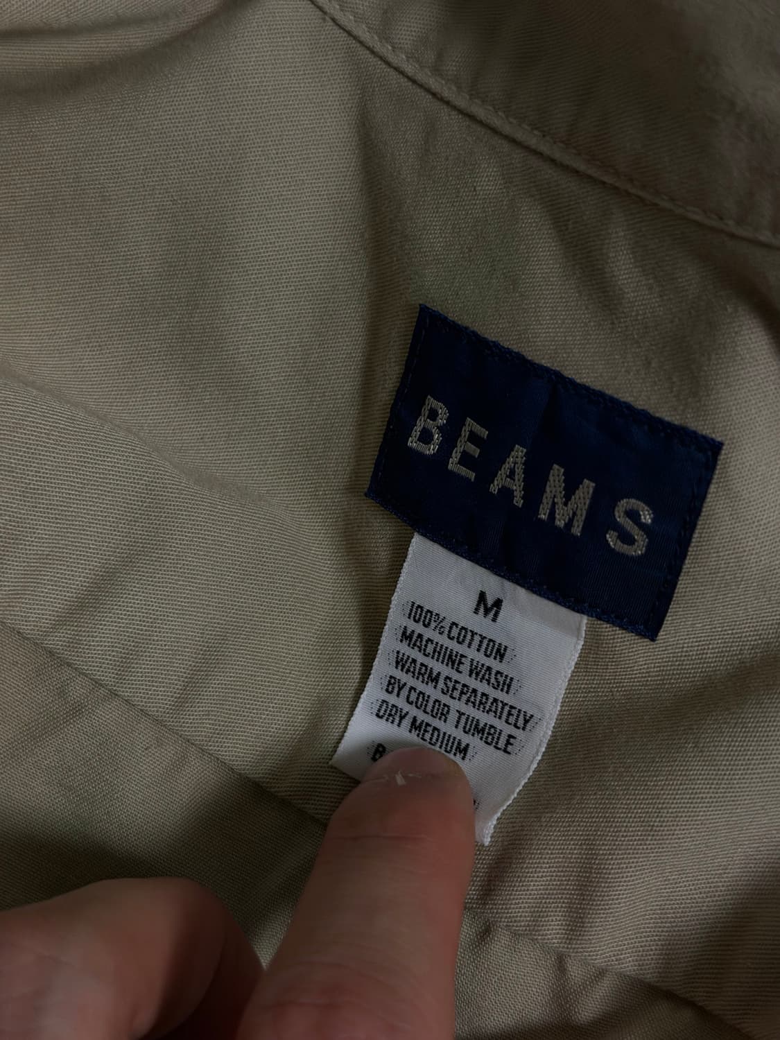 빔즈 집업 셔츠 M 베이지 상품이미지3