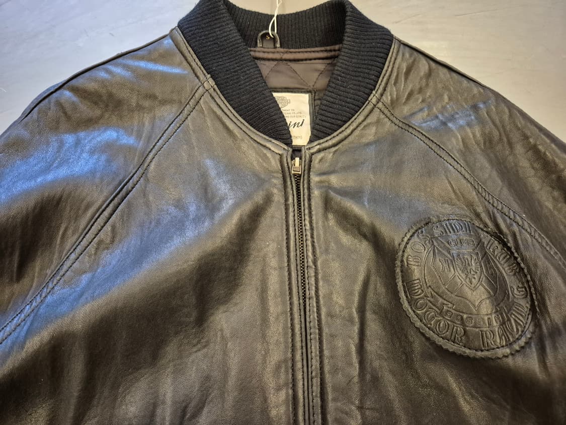 90s BOSSINI 램스킨 봄버 상품이미지4