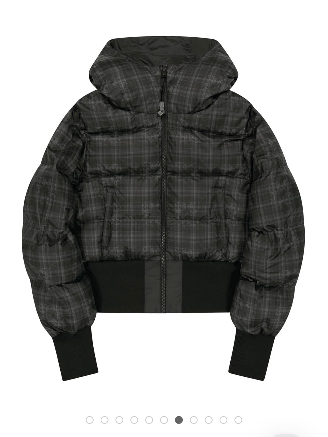 (새상품) 오호스 ojos 리버시블 체크 자켓 패딩 블랙 1사이즈 상품이미지2