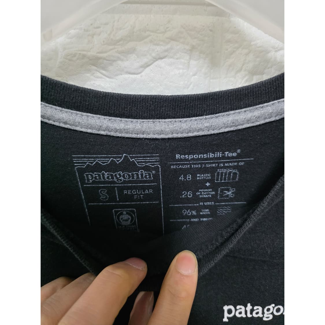 파타고니아 블랙 반팔티 M 상품이미지2