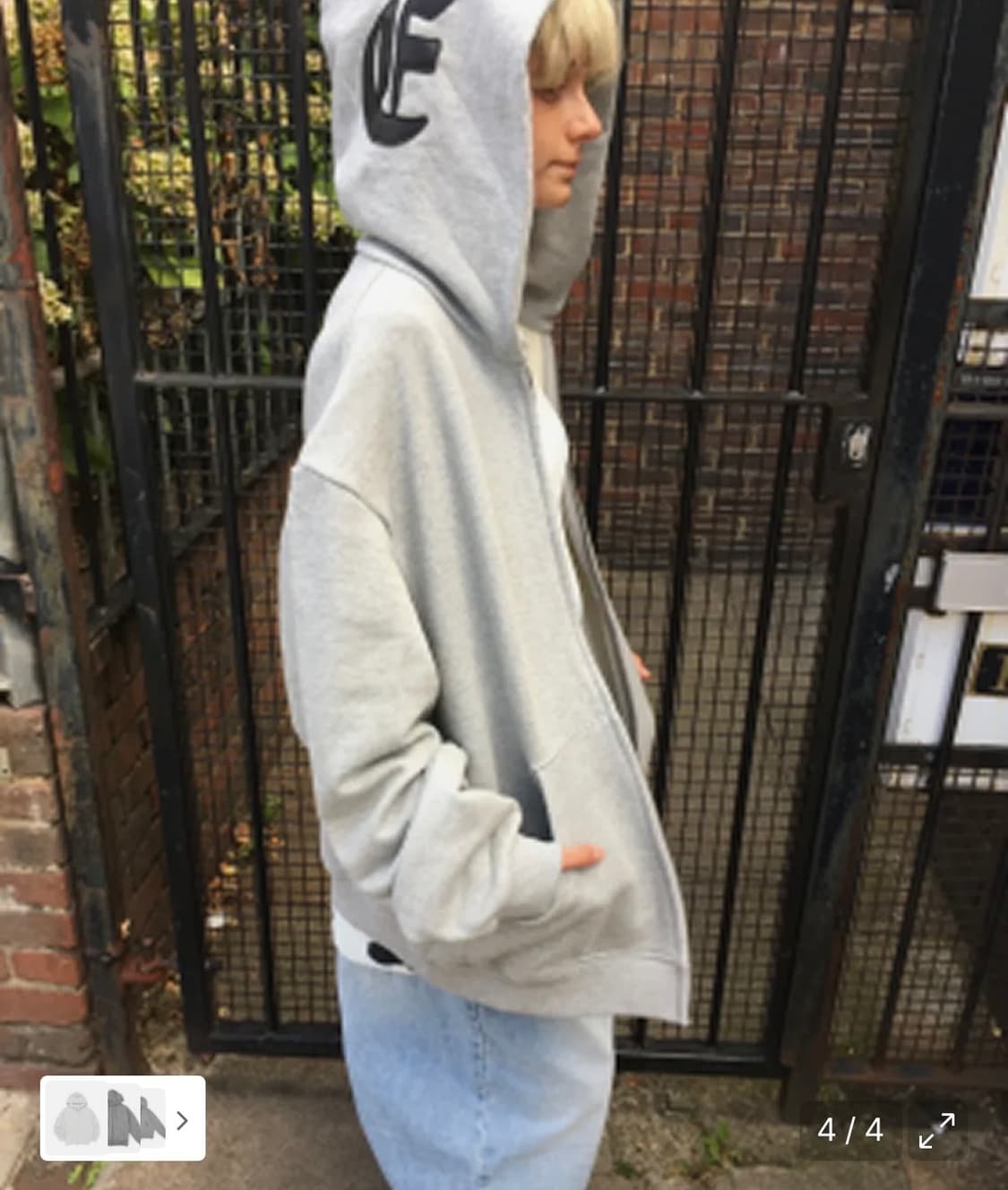 [ERTR X 니들] 후드집업 그레이 (M) 상품이미지1